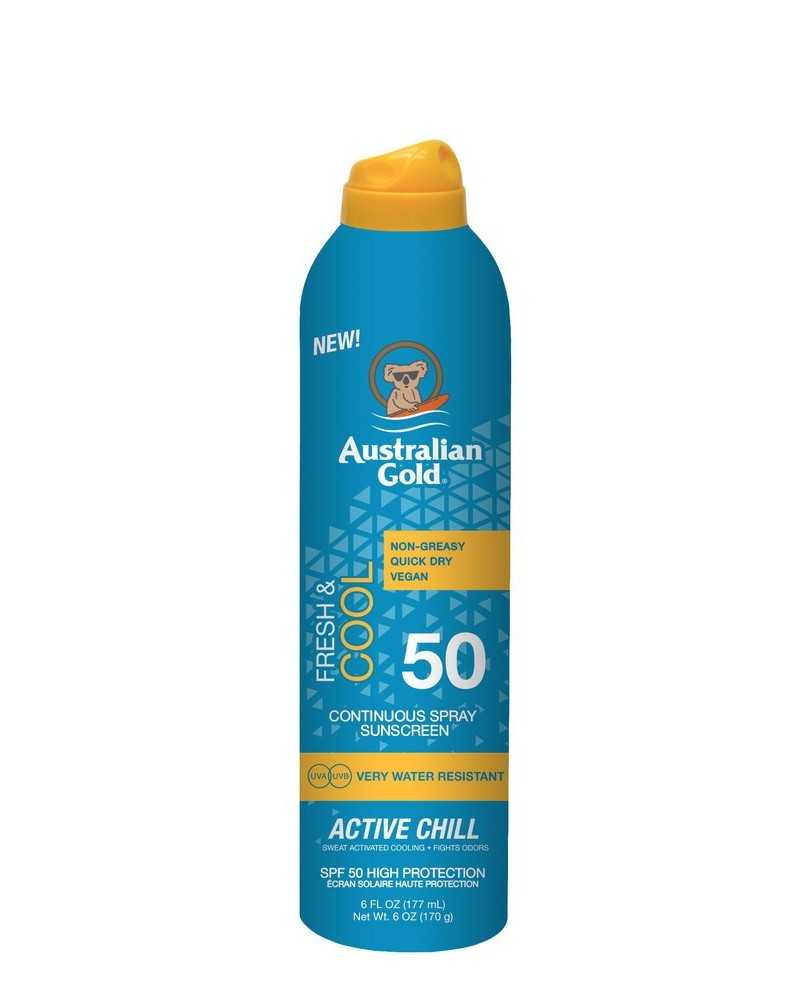 Australian Gold Fresh & Cool Spray Active Chill Sunscreen SPF50 177ml